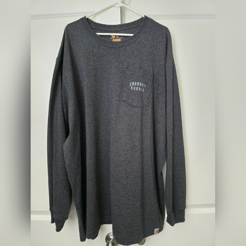 Carhartt Men's Dark Gray Long Sleeve Tee 3xl